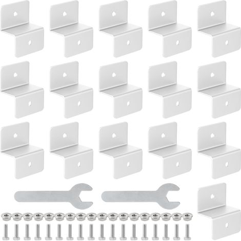 Lot de 16 Support Panneau Solaire, Type Z Fixation Panneau Solaire avec Écrous et Vis, Fixation Panneaus Solaires Camping Car en Aluminium pour Toit de Bateau et Camping Car (1/4)