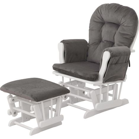 Fauteuil relax HWC-C76, fauteuilàbascule Fauteuil oscillant avec pouf Tissu Velours 320g/m (1/5)