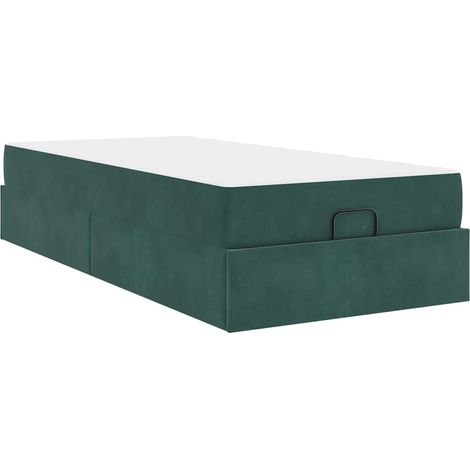 Estructura de cama con colchón 2 pcs Verde Terciopelo vidaXL (1/5)