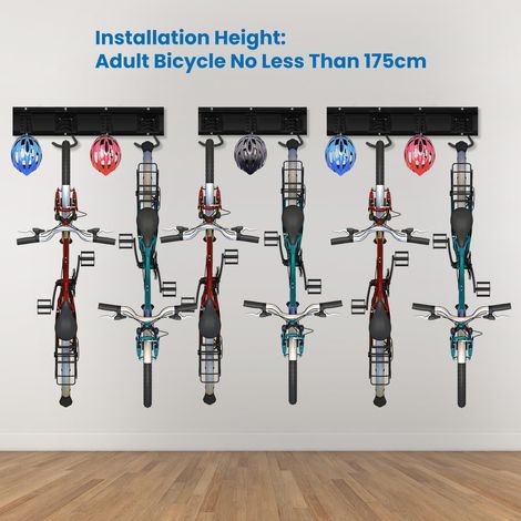 Trintion Bike Rack Wall Mounted, 6 Bicycles + 4 Helmets, Space Saving Vertical Bike Rack, Garage Bike Hangers, Indoor Cycle Stands Storage Holder for Road Bikes (1/5)
