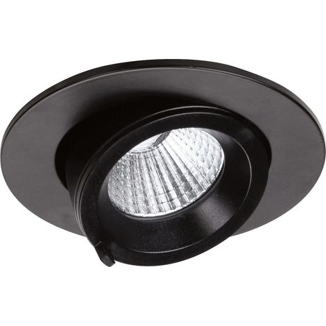 RANDY S Downlight rond orientable noir 36° LED intég 10,7W 3000K 800lm ARIC 51258