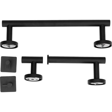 Porte-serviettes en acier inoxydable bords lisses rangement ordonné anti-rouille étagère de salle de bain pour placard cuisine chambre noire ensemble de 5 pièces