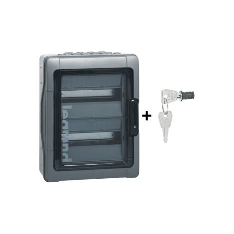 Legrand - Plexou00b3 - Coffret u00e9tanche + Serrure - 2 Rangu00e9es 12 Modules - IP65/IK09 - Ref. : 001922+001966 (1/2)