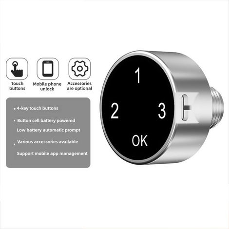 Serrure Intelligente de Boîte, Verrouillage Électronique par Code 1-12 Digits, Zinc Alloy CR2032 (1/5)