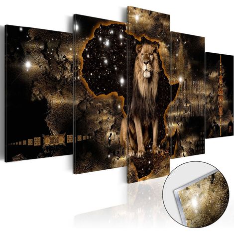 Tableau sur Verre Acrylique "Golden Lion" 50 x 100 cm (1/2)