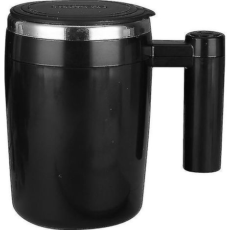 Tasse à café magnétique entièrement automatique, idéale pour mélanger les protéines en poudre. Mug électrique en acier inoxydable blanc. (1/4)