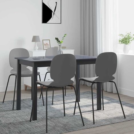 Teenpull – Esstisch Schwarz 114x71x75 cm Gummiholz Massiv (1/5)