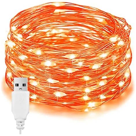 Guirlandes lumineuses d'automne orange 10M 100LEDs Lumières d'Halloween - Imperméable (1/5)