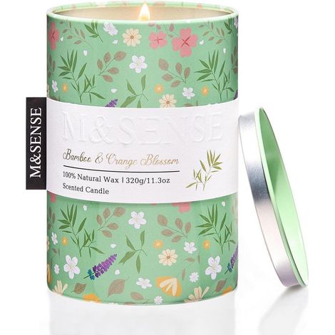 Bougie parfumée Bambou & Fleur d'oranger 320g cire de soja, 70h de combustion, sans polluants