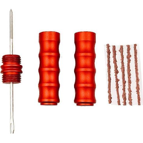 Kit de réparation de pneus tubeless pour vélo, outil pour réparer rapidement une crevaison ou un pneu à plat, pour vélo de route, rouge (1/5)