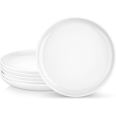 Assiette creuse en porcelaine blanche 26,7 cm lot de 6, compatible micro-ondes et lave-vaisselle (1/5)