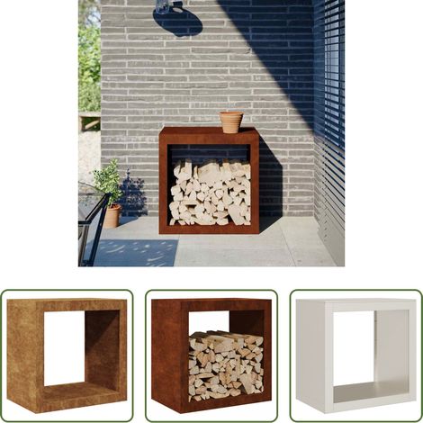 Support bûches - Étagère à bois 60x40x60 cm acier résistant aux intempéries (1/5)