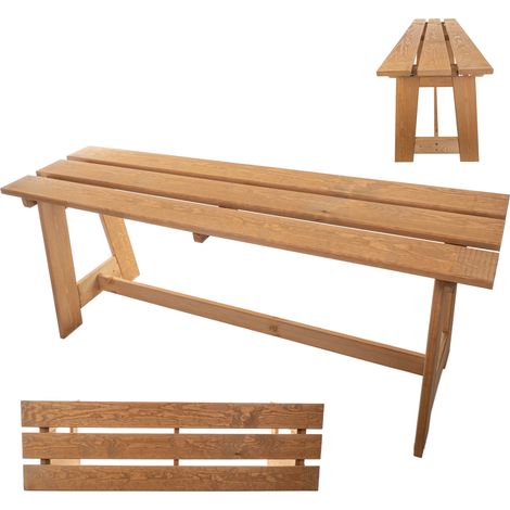 KADAX Holzgartenbank 2-Sitzer ohne Armlehnen und Rückenlehne - Parkbank, Outdoor-Bank für Balkon, Ga