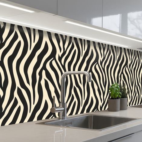 SCHIENALI CUCINA Zebra - Stampa - Classico - Nero 200x60 cm (1/5)