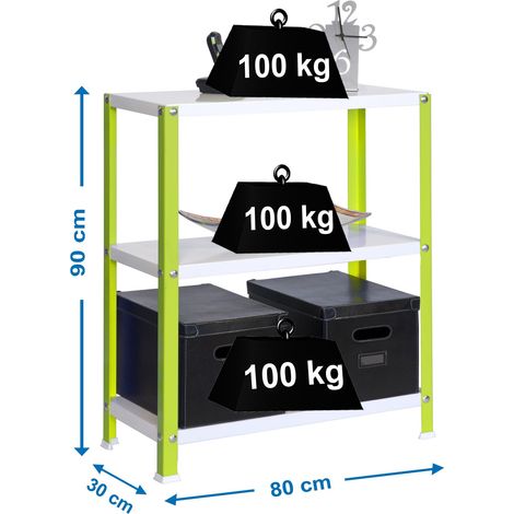Simonrack Metallregal grün und weiß 3 Ebenen