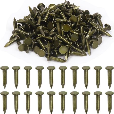 Lot de 300 clous laqués en acier de 1,9 cm pour toiture, feutre de toiture, clous laqués utilisés pour fixer le feutre de toiture, les bardeaux d'asphalte et les panneaux (1/5)