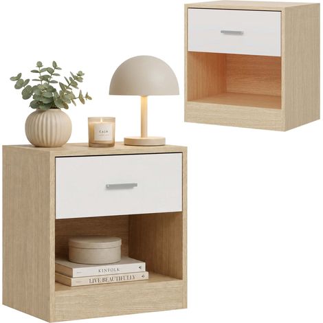 Nachttisch mit Schublade, MDF, 41 x 39 x 28 cm (1/5)