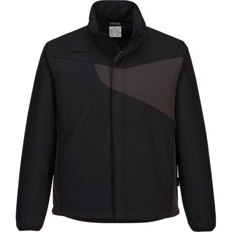 Chaqueta Softshell PW2 de Dos Capas - Comodidad y Estilo / Negro Gris / S