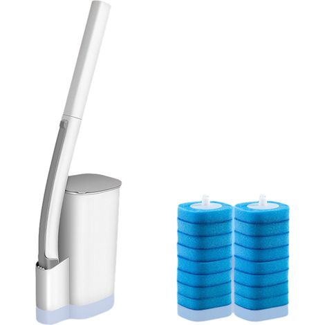 Ensemble de brosses de toilette sans lavage avec tête remplaçable pour le nettoyage des toilettes de salle de bain-AquaForge (1/5)