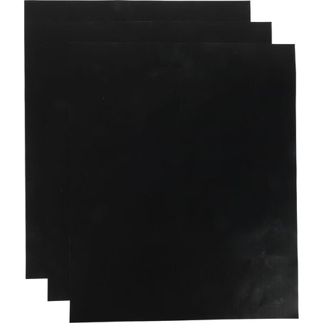 Tapis de Cuisson Antiadhésif Réutilisable en Ptfe pour Four Électrique, Lot de 3 Feuilles Noires, Résistant à Haute Température Cuisine et Camping'-'- (1/5)