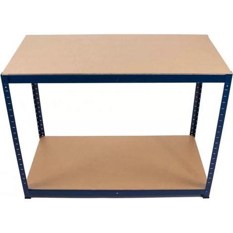 Banco da lavoro, Tavolo da Lavoro da Officina in Acciaio con Ripiano in MDF, Super Resistente e Solido, per Garage, Officina, Fai-da-Te, Bricolage (1/4)