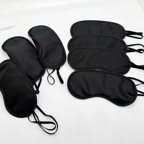 Masque de sommeil respirant et occultant - masque de voyage avec élastique - noir - lot de 24 (1/5)