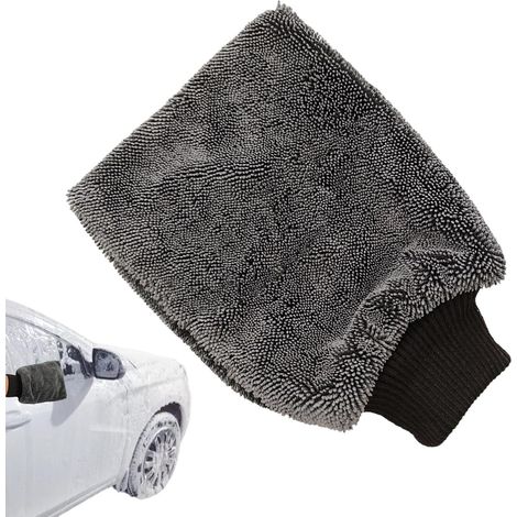 Gant de lavage auto en microfibre - Gant de lavage absorbant pour véhicules, nettoyage auto sans rayures grâce à ses fibres douces et moelleuses, gant de nettoyage pour camions, SUV, berlines, camping (1/5)