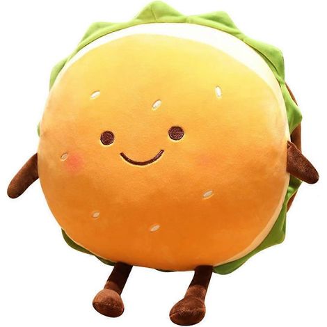 Burger-Plüschtier – Niedliches, lebensmittelförmiges Plüschkissen – Kinderzimmerdekoration für Jungen und Mädchen für Partys und Geburtstage (15 cm) (1/5)