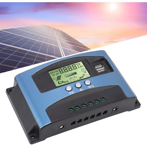 12V/24V MPPT-Solarladeregler mit zwei USB-Anschlüssen und LCD-Display, 50A (1/5)