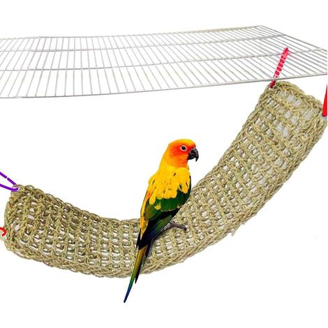 Oiseau Escalade Filet Tissé Net Hamac Perroquet Escalade Corde échelle Jouet à Macher 6.7 "x 28.3" (1/5)