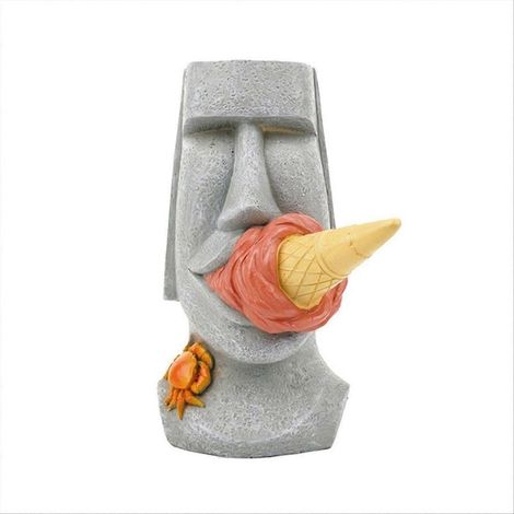 Statue de glace, sculpture de bureau, pot de fleurs de l'île de Pâques C (1/5)