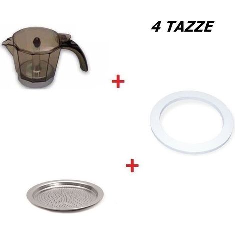 Delonghi caraffa coperchio filtro guarnizione Moka Alicia 4 Tazze EMKM4.B (1/2)