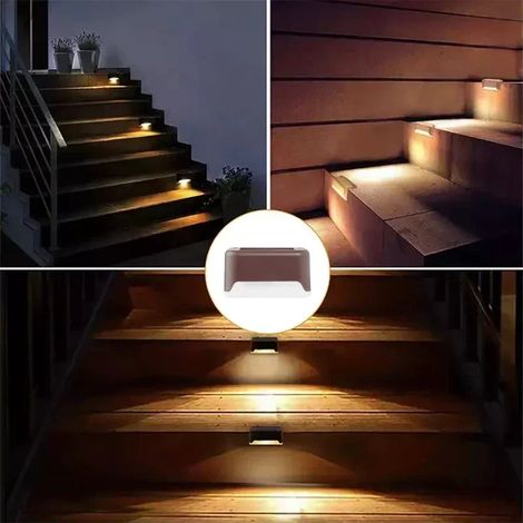 (Lot de 32 - Coquillage marron - Lumière chaude) Lampes solaires de terrasse, 32 lampes d'extérieur étanches à LED, compatibles avec rampes, escaliers, marches, clôtures, jardins, patios et allées. (1/5)