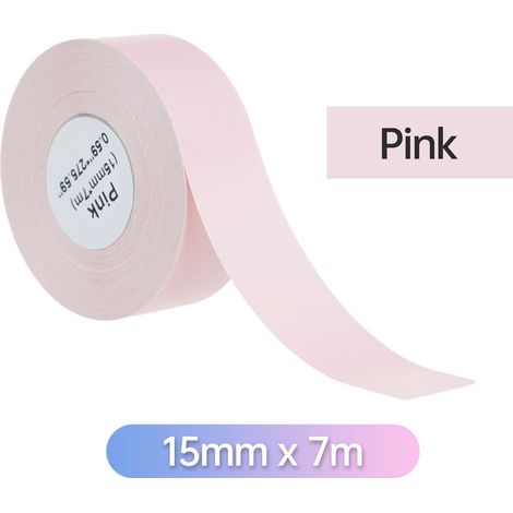 Ruban étiquette thermique continu adhésif rouleau autocollant code-barres prix nom vierge résistant déchirure compatible MARKLIFE P11/P12/P15 Deli Q2/Q3 rangement maison magasin restauration 15mm x 7m (1/4)