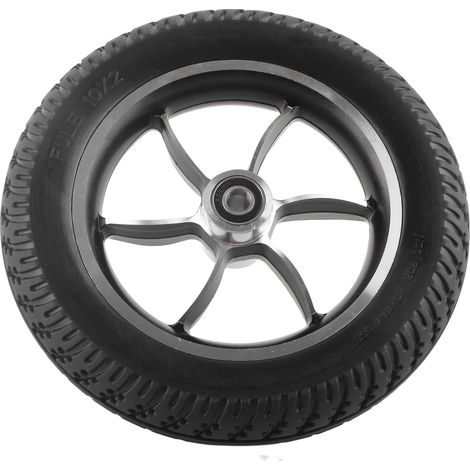 Roue pleine en caoutchouc 10 pouces, pneu gonflable pour fauteuil roulant électrique, roue avant avec roulement 6001 de 12 mm. (1/5)