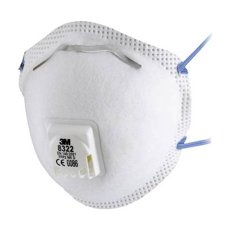 Masque respiratoire jetable 3M FFP2, avec soupape série 8300,  avec clip nasal réglable ( Prix pour Boîte de 10 )