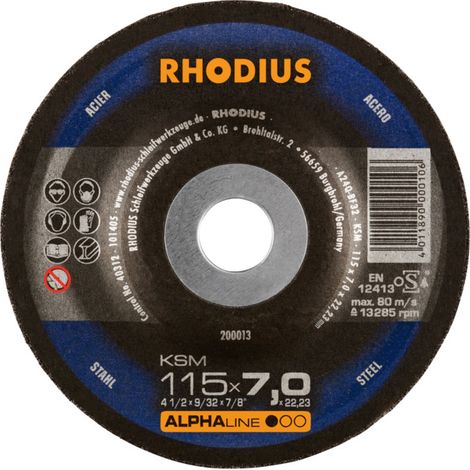 DISQUE À DÉGROSSIR DÉPORTÉ RHODIUS KSM 210749 115 MM 22.23 MM 1 PC(S) (1/3)