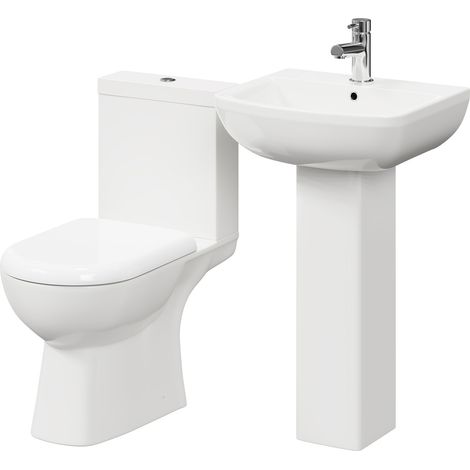 Ailsa 500mm Full Pedestal Basin and Toilet Suite (1/5)