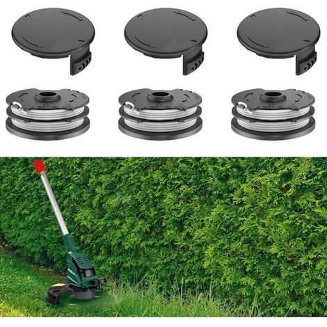 Juego de 3 bobinas con tapa para desbrozadora Parkside – Modelos PRTA 20-Li A1/B1/B2/C3 (IAN 311046 a 351753)