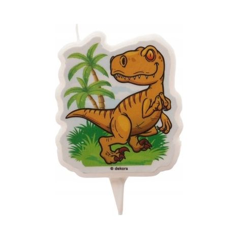 Candela per torta di compleanno a forma di dinosauro T-Rex, 7,5 cm (1/3)