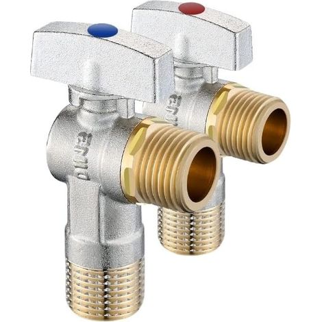 pièces Vanne d'arrêt d'eau avec poignée vanne de contrôle débit Universelle d'angle Rotation Chaude/Froide Accessoires Salle Bain (1/5)
