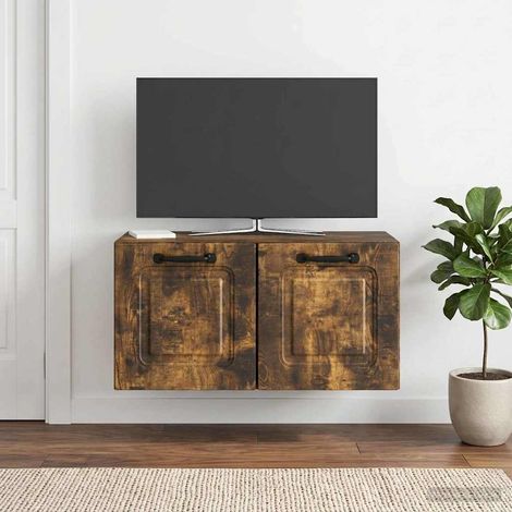 vidaXL Wall-Mounted TV Cabinet Smoked Oak 59.5 x 31 x 30 cm (1/5)