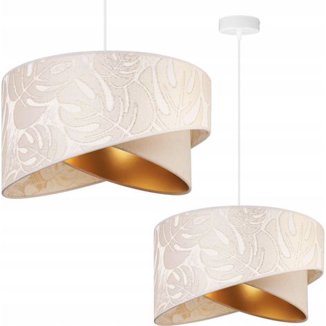 LAMPADA A SOSPENSIONE, PARALUME INCLINATO, FOGLIE, 45 cm (1/5)