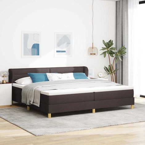 Boxspringbett mit Matratze Dunkelbraun 200 x 200 cm Stoff