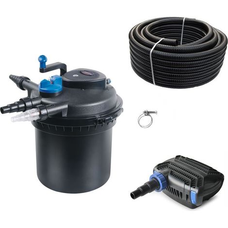 Druckteichfilter Set CPF 5000 mit 10W Eco Pumpe 10m Schlauch Nr.19