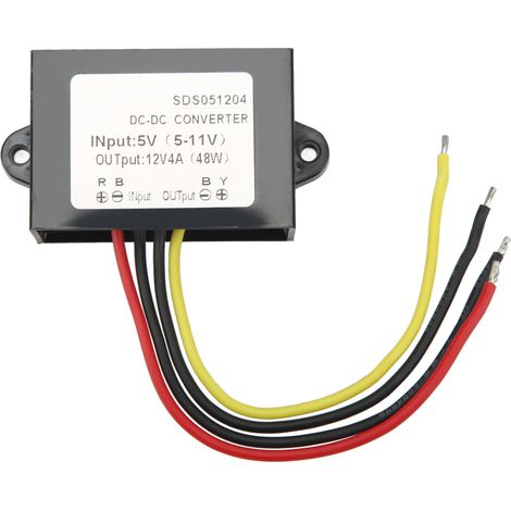 Convertisseur élévateur étanche DC 5V 5‑11V à 12V 4A, régulateur de tension avec protection contre les surtensions (1/5)