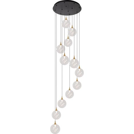 Suspension LED de conception Gisela transparent - 12x Ø 16cm - 13494/44/60 (1/2)