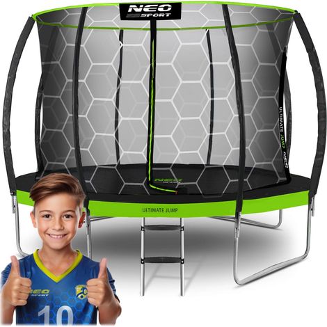 Trampolín de jardín perfilado de 435 cm con red interna Neo-Sport