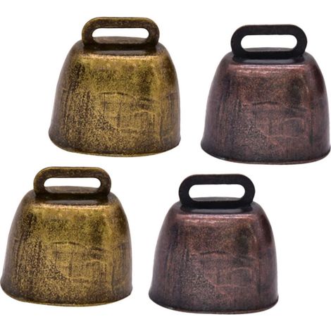 4pièces Cloches Métal pour Vaches et Chevaux Lot de Cloches Appel Métalliques Décorations Artisanales Fer (1/5)