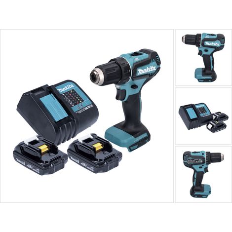 Makita DDF 485 SY Akku Bohrschrauber 18 V 50 Nm Brushless + 2x Akku 1,5 Ah + Ladegerät